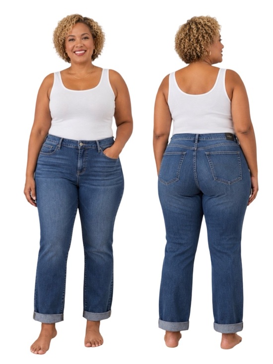 NYDJ Denim - NYDJ Curvy Boyfriend Jeans in Medium Blue